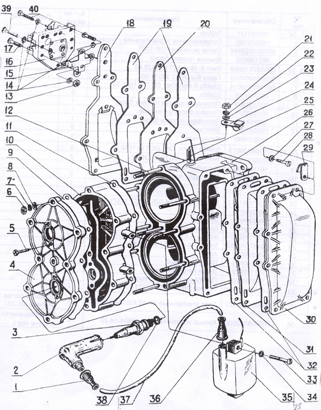 розборка схема лодочного мотора Нептун