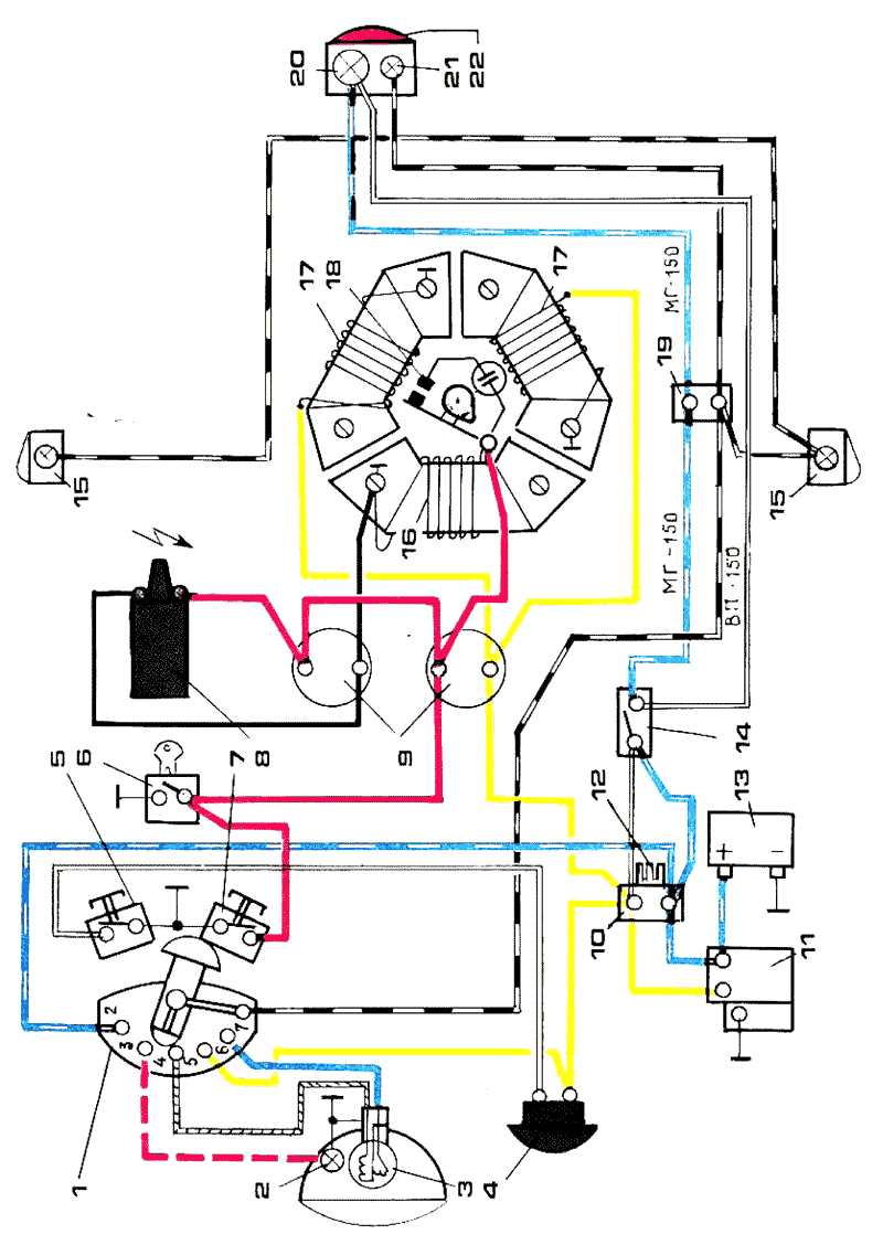 электро схема Мотороллера вятка