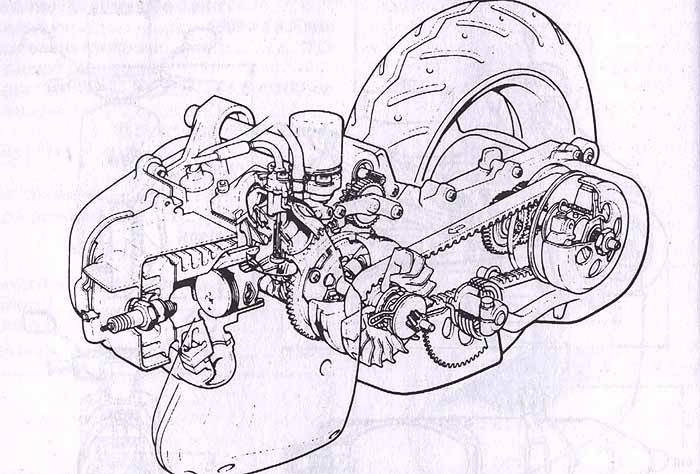 Схема двигателя для скутера ремонт