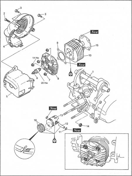 ремонт двигателя Yamaha Jog 